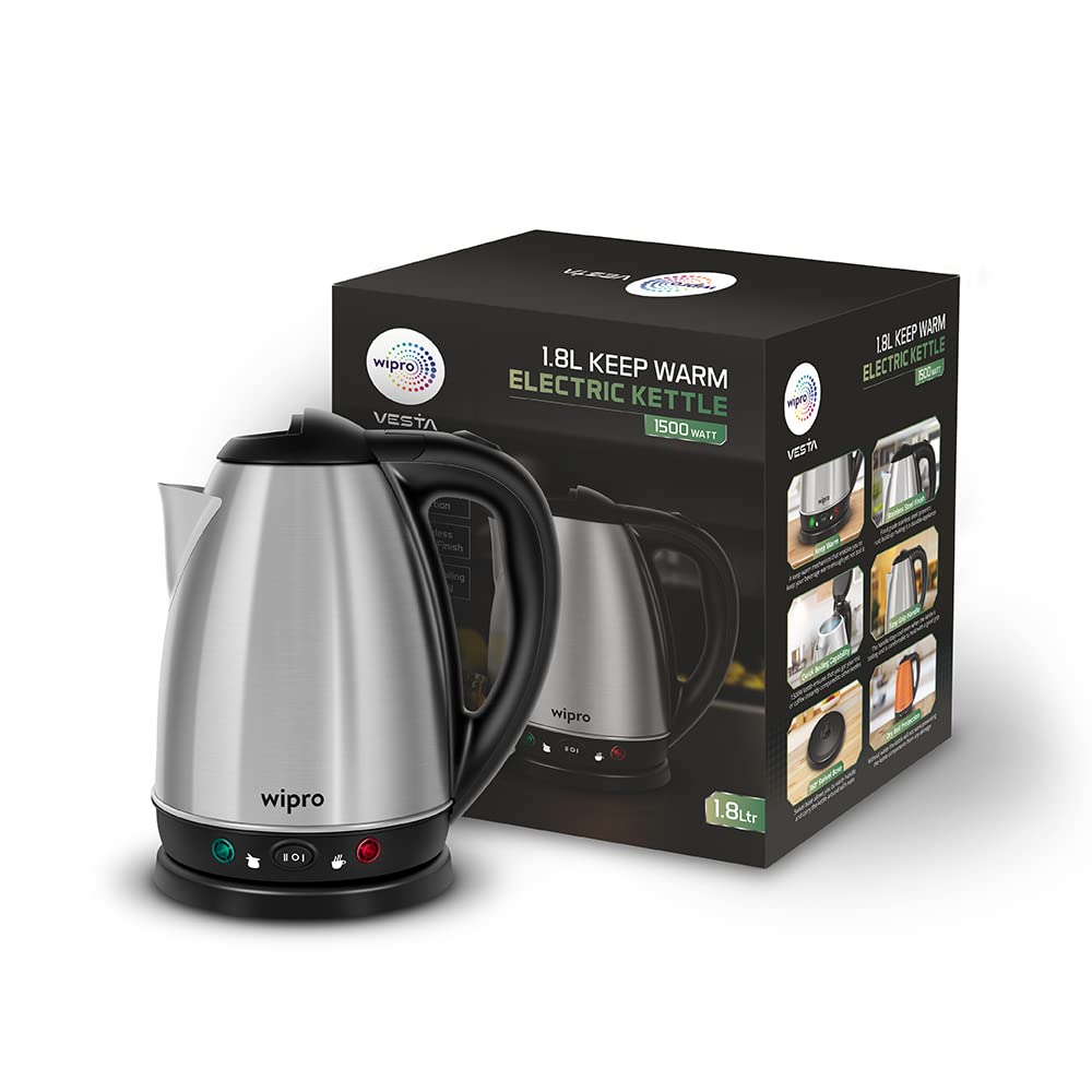 Wipro Vesta 1.8 Litre Ss Kettle With Keep Warm Function